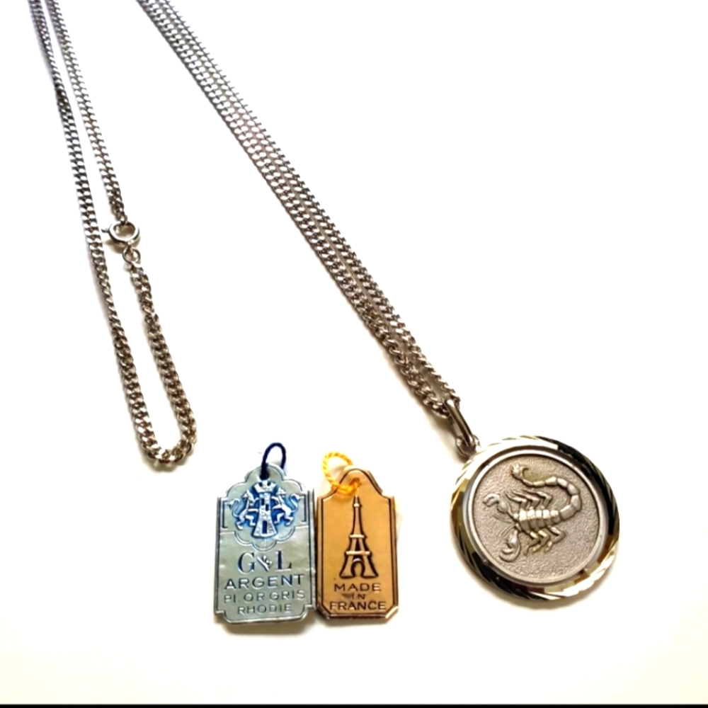 Scorpio Zodiac Silver Pendant Necklace
